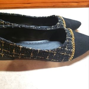 Brand New Black & Gold Slip-On Flats